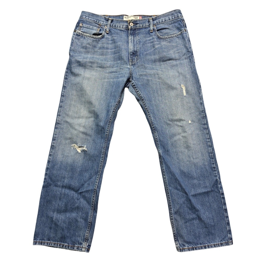 Indie Skate Distressed 514 Slim Straight Denim Mens 38x30 Medium Wash Levi's